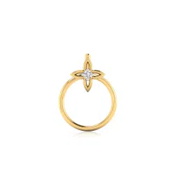 iski uski 18 KT Yellow Gold Diamond-Studded Nose Pin image 1