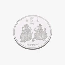 Kundan 20 G 999 Silver Lakshmi Ganesh Precious Coin image 1