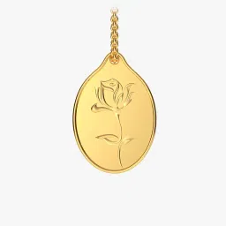 malabar gold & diamonds Yellow Gold Rose Coin Pendant image 1