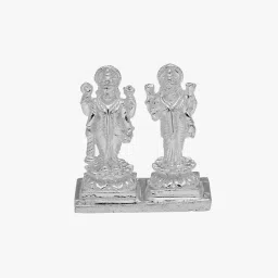 srijagdamba pearls dealer 800 Silver Vishnu Laxmi Idol image 1
