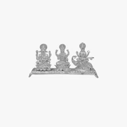 srijagdamba pearls dealer 800 Silver Trimurti Idol image 1