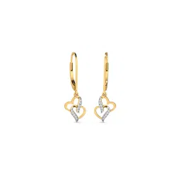 kuberbox Yellow Gold Diamonds Studded Drop Earrings image 1
