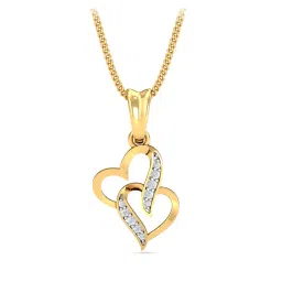 kuberbox Heartly Diamond-Studded Yellow Gold Pendant image 1