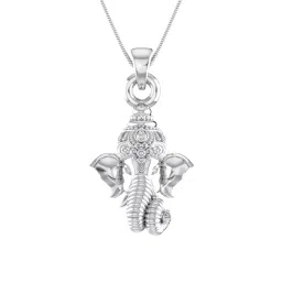 akshat sapphire 925 Sterling Silver Religious God Ganesha Pendant image 1