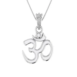 akshat sapphire 925 Sterling Silver Spiritual Om Pendant image 1