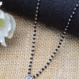clara 925 Sterling Silver Swiss Zirconia Rope Mangalsutra image 1