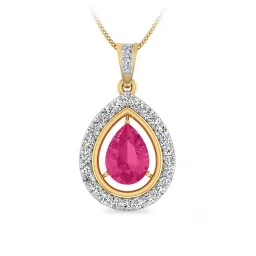 pc jeweller The Allefra Yellow Gold Diamond Pendant image 1