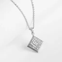 giva 925 Sterling Silver Zircon Maze Pendant Necklace image 1