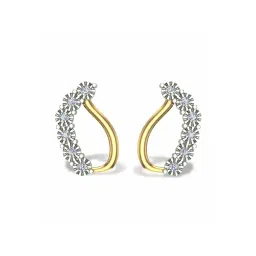 dishis Yellow Gold Diamond Designer Earrings image 1