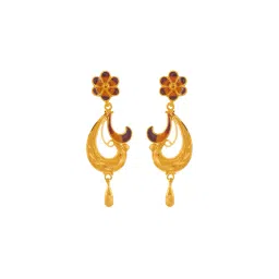 p.c. chandra jewellers Yellow Gold Drop Earrings image 1