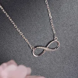 clara 925 Sterling Silver Swiss Zirconia Infinity Necklace image 1