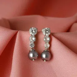 giva Sterling Silver Luna Pearl Earrings image 1