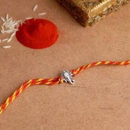 adorn by nikita ladiwala Sterling Silver Ganesha Rakhi image 1
