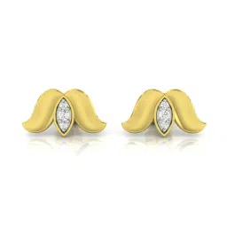 avsar Yellow Gold Stone-Studded Stud Earrings image 1
