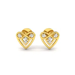 avsar Yellow Gold Stone-Studded Stud Earrings image 1