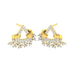 avsar Yellow Gold Zirconia Stud Earrings image 1