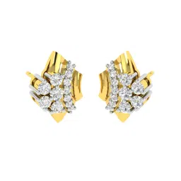 avsar Yellow Gold Stone-Studded Stud Earrings image 1