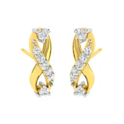 avsar Yellow Gold Stone-Studded Stud Earrings image 1