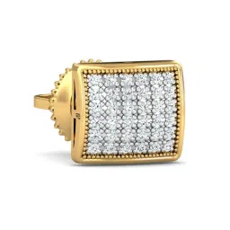 kuberbox Yellow Gold Diamond Stud Earring image 1