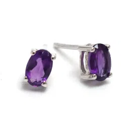 hiflyer jewels Silver Oval Studded Earrings image 1