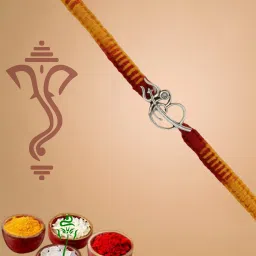 jewelyaari Sterling Silver Om Trishul Rakhi image 1