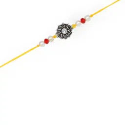 jewelyaari Sterling Silver Beaded Rakhi image 1