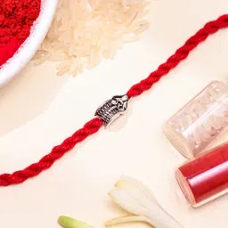 zavya Sterling Silver Trishul & Damru Charm Rakhi image 1