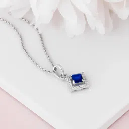 giva Sterling Silver Oceanic Square Pendant with Chain image 1