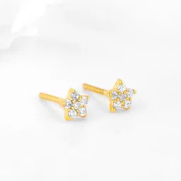 giva Sterling Silver Gold-Plated Zircon Star Stud Earrings image 1
