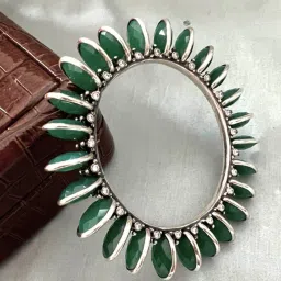 arte Women Sterling Silver Stone-Studded Bangle image 1