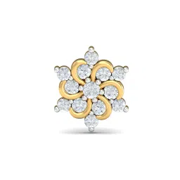 kuberbox Yellow Gold Diamond-Studded Samriddhi Nosepin image 1