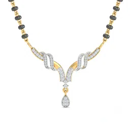 kuberbox Yellow Gold Diamond-Studded Holy Mangalsutra image 1