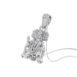 akshat sapphire Sterling Silver Hanuman Pendant with Chain image 1