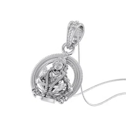 akshat sapphire Pure Silver God Ayyappa Chain Pendant image 1