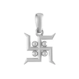 akshat sapphire Sterling Silver Swastik Pendant with Chain image 1