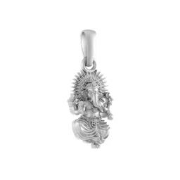akshat sapphire Sterling Silver God Ganesh Pendant with Chain image 1