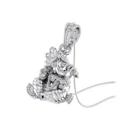akshat sapphire Sterling Silver God Ganesh Pendant with Chain image 1