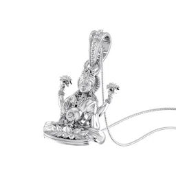 akshat sapphire Sterling Silver Goddess Laxmi Ji Chain Pendant image 1