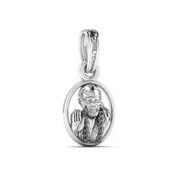 akshat sapphire Sterling Silver God Shree Sai Baba Chain Pendant image 1