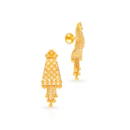 malabar gold & diamonds Yellow Gold Drop Earrings image 1