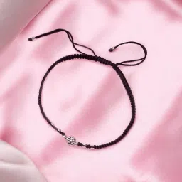 zavya Sterling Silver Rhodium-Plated Thread Anklet image 1