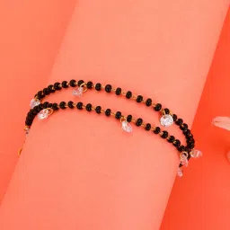 giva Sterling Silver Gold-Plated Beaded Mangalsutra Bracelet image 1