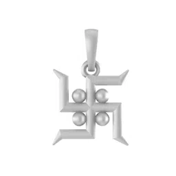 akshat sapphire Sterling Silver Swastik Symbol Pendant image 1