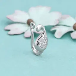 giva Women Sterling Silver Zircon-Studded Tropical Glow Nose Pin image 1