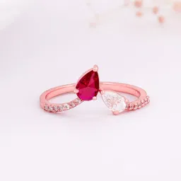 giva Women Sterling Silver Rose Gold-Plated Ring image 1