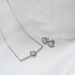 silberry Women Sterling Silver Necklace & Earrings Set image 1