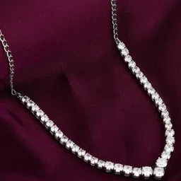 giva Sterling Silver Stone-Studded Necklace image 1