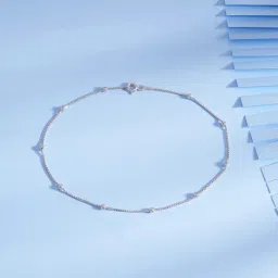 silvostyle by png Girls Sterling Silver Beaded Tranquility Anklet image 1