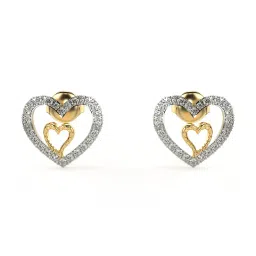 valanova Women Yellow Gold Lab Grown Diamond Stud Earrings image 1