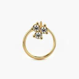 valanova Women Yellow Gold Lab Grown Diamond Nose Pin image 1